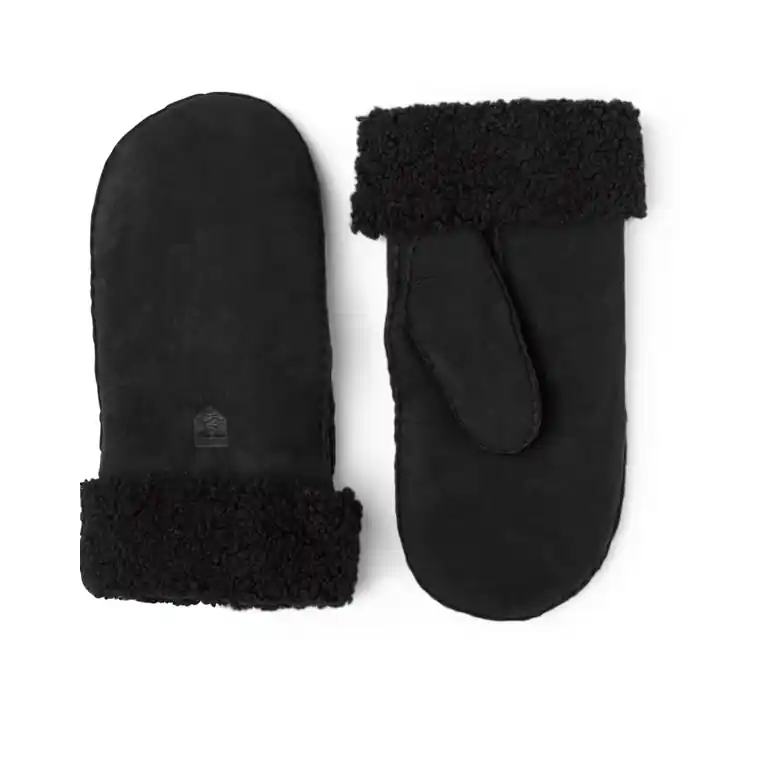 Hestra Sheepskin Mittens Women Black Premium