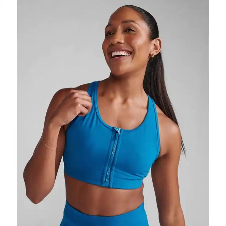 Fynd 2XU Motion Zip Bra Seaport/White