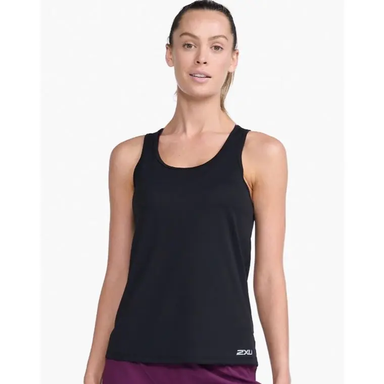 2XU Aero Singlet Black/Silver Reflective Rabatter