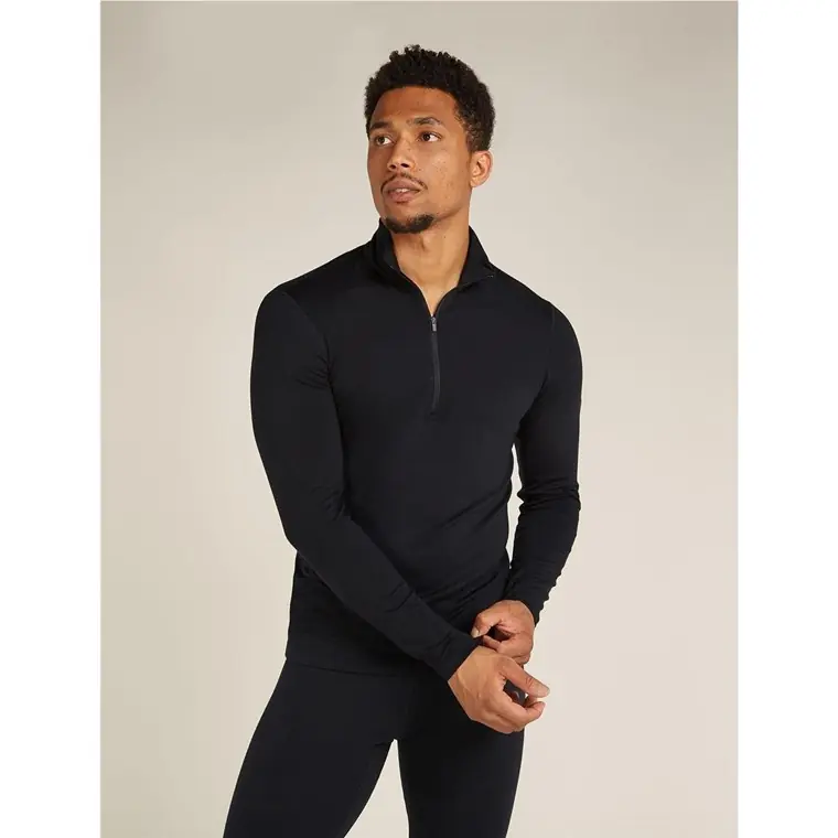 Icebreaker Men Merino 200 Oasis LS Half Zip Black Reapris
