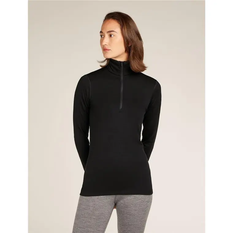 I lager Icebreaker Women Merino 200 Oasis LS Half Zip Black