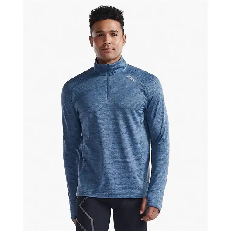 2XU Ignition 1/4 Zip Sky/Silver Reflective Rabatter