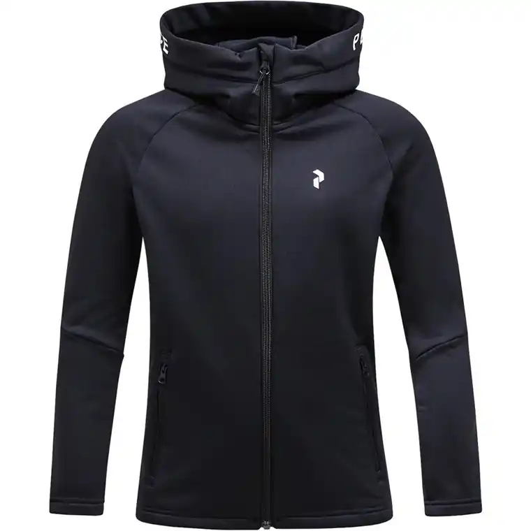 Peak Performance Jr Rider Zip Hood Black/Black I lager