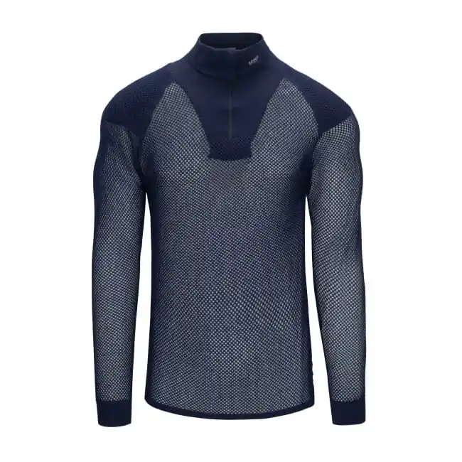 Brynje Unisex Super Thermo Zip Polo Shirt with Shoulder Inlay Black Begränsat erbjudande