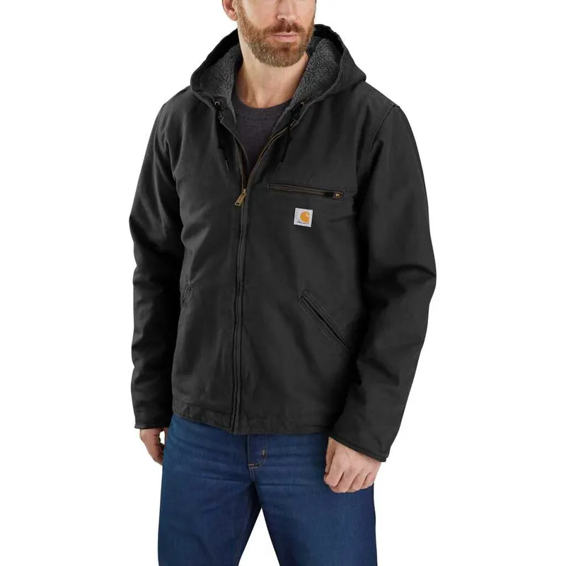Rabatt Carhartt Men's Washed Duck Sherpa Lined Jacket Black