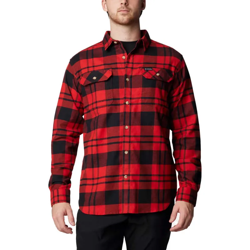 Columbia Men's Flare Gun Stretch Flannel Sail Red River Crossing Plaid Nyhet