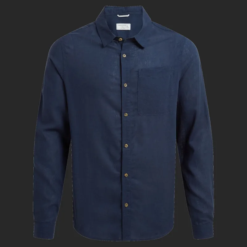 Craghoppers Men's Alexis Long Sleeved Shirt Blue Navy Populärt val