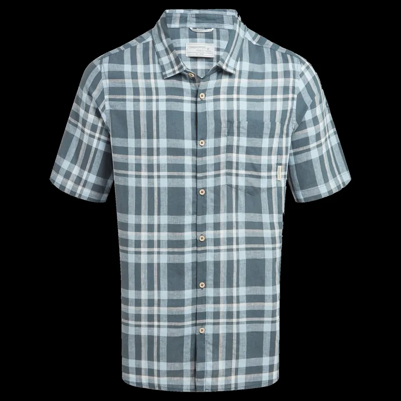 Begränsat antal Craghoppers Men's Cartwright Short Sleeved Shirt Blue Stone Check