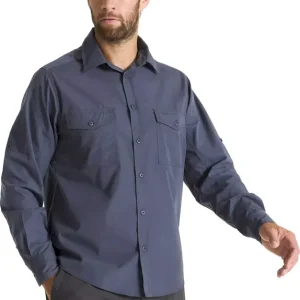 Craghoppers Men's Kiwi Long Sleeved Shirt Ombre Blue Fri frakt