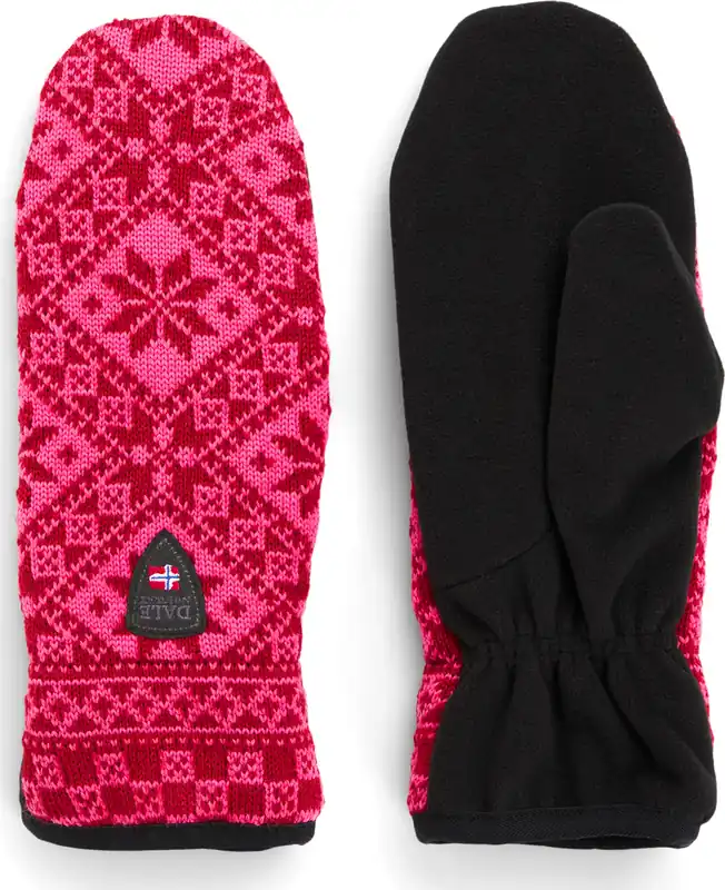 Köp online Dale of Norway Unisex Bjor⌀y Polar Mittens Red Rose/Allium