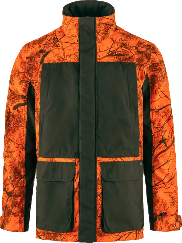 Fjällräven Men's Brenner Pro Padded Jacket Orange Multi Camo-Deep Forest Fynd