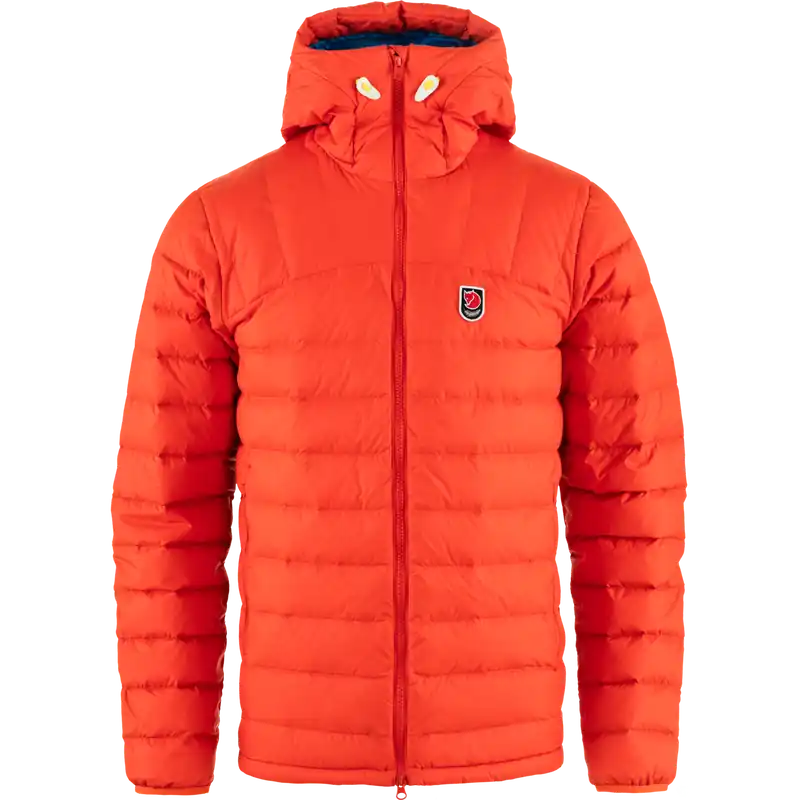 Fjällräven Men's Expedition Pack Down Hoodie Flame Orange-Un Blue Trygg betalning