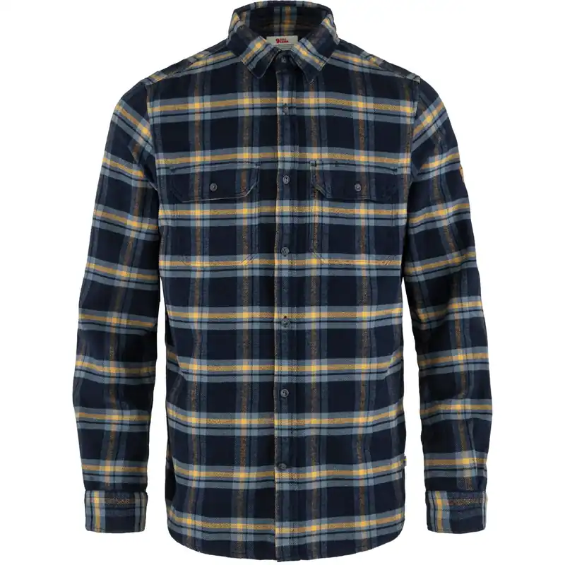Beställ nu Fjällräven Men's Övik Heavy Flannel Shirt Dark Navy-Buckwheat Brown