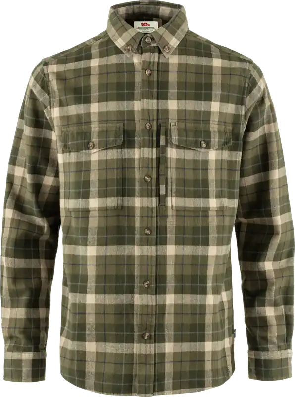 Fjällräven Men's Värmland Heavy Flannel Shirt Green-Deep Forest Expressleverans