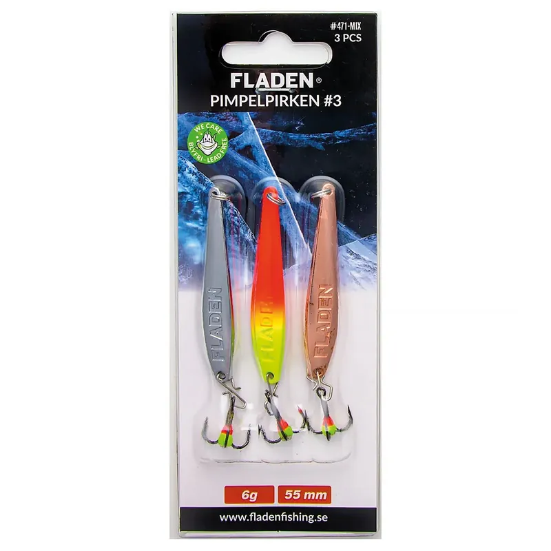 Populärt val Pimpelpirken 3 pack 55mm 6gr Mix