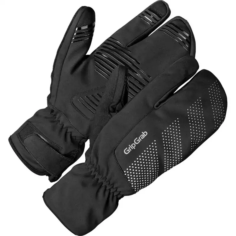 Gripgrab Ride Windproof Deep Winter Lobster Gloves Black Rea