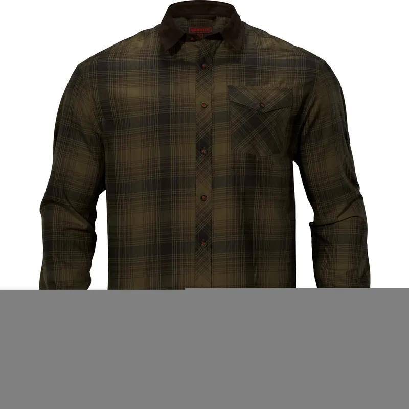 Härkila Men's Driven Hunt Flannel Shirt Olive Green Check Expressleverans