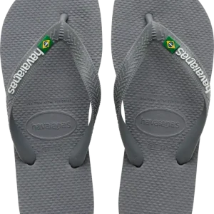 Havaianas Men's Brasil Logo Steel Grey/Grey Erbjudandepris