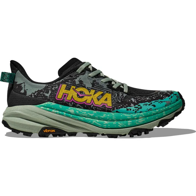 Hoka Women's Speedgoat 6 Black/Aloe Vera Begränsat antal
