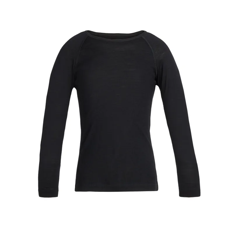 Icebreaker Kids' 200 Oasis Longsleeve Crewe Black Utförsäljning