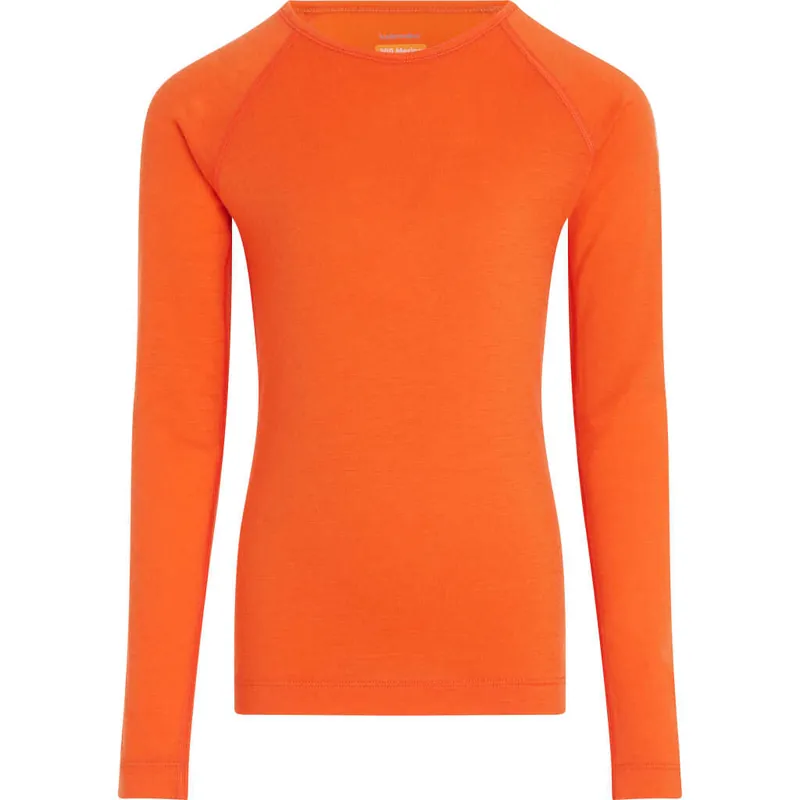 Icebreaker Kids' 200 Oasis Longsleeve Crewe Blaze Reapris