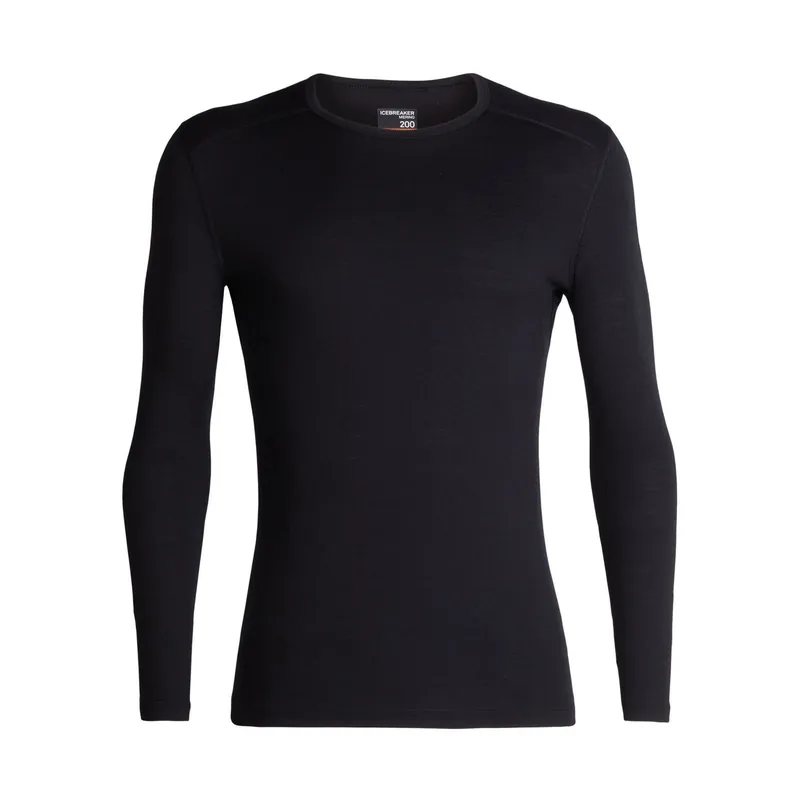 Icebreaker Men's 200 Oasis Long Sleeve Crewe Black Bästa pris