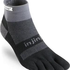 Injinji Men's Run Midweight Mini-Crew Black Gray Billig