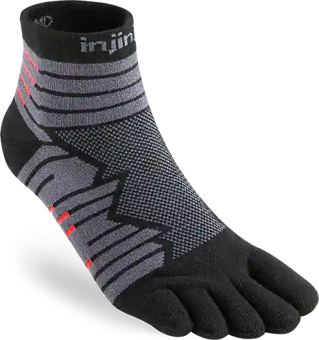 Injinji Men's Ultra Run Mini-Crew Onyx Handla nu