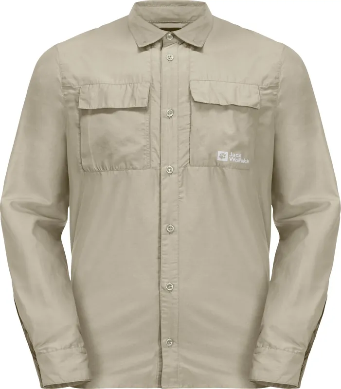 Jack Wolfskin Men's Barrier Longsleeve Shirt Stone Sista chansen