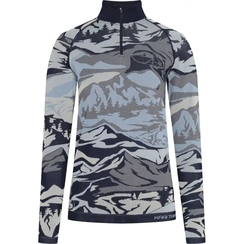Billig Kari Traa Women's Mille Half Zip Dark Navy Blue