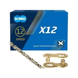 Begränsad tid KMC X12 Cykelkedja (126 länkar | guld / svart) köpa billigt .