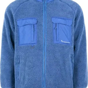 Kampanjpris Knowledge Cotton Apparel Men's Oversized Raglan Teddy Polyester Zip Sweat Limoges