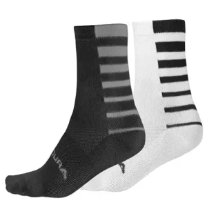 Premium Endura Cykelstrumpor Coolmax Stripe Socks 2-Pack Black
