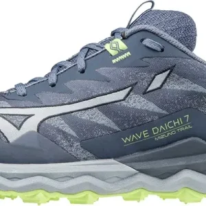 Mizuno Women's Wave Daichi 7 Vintage Indigo/Subdued Blue/Neo Lime Lågt pris