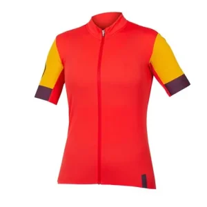 Outlet Endura Cykeltröja Dam FS260 Print S/S Jersey Pomegranate