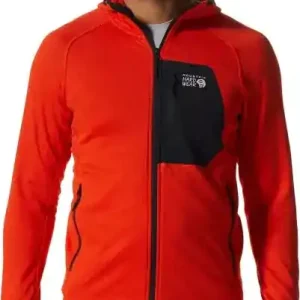 Lågt pris Mountain Hardwear Men's Polartec Power Grid Full Zip Hoody State Orange
