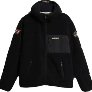 Napapijri Men's Yupik Full-Zip Fleece Hoodie Black risnedsättning