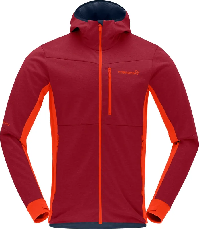Billigare Norr⌀na Men's Falketind Warm2 Octa Hood Arednalin/Rhubarb