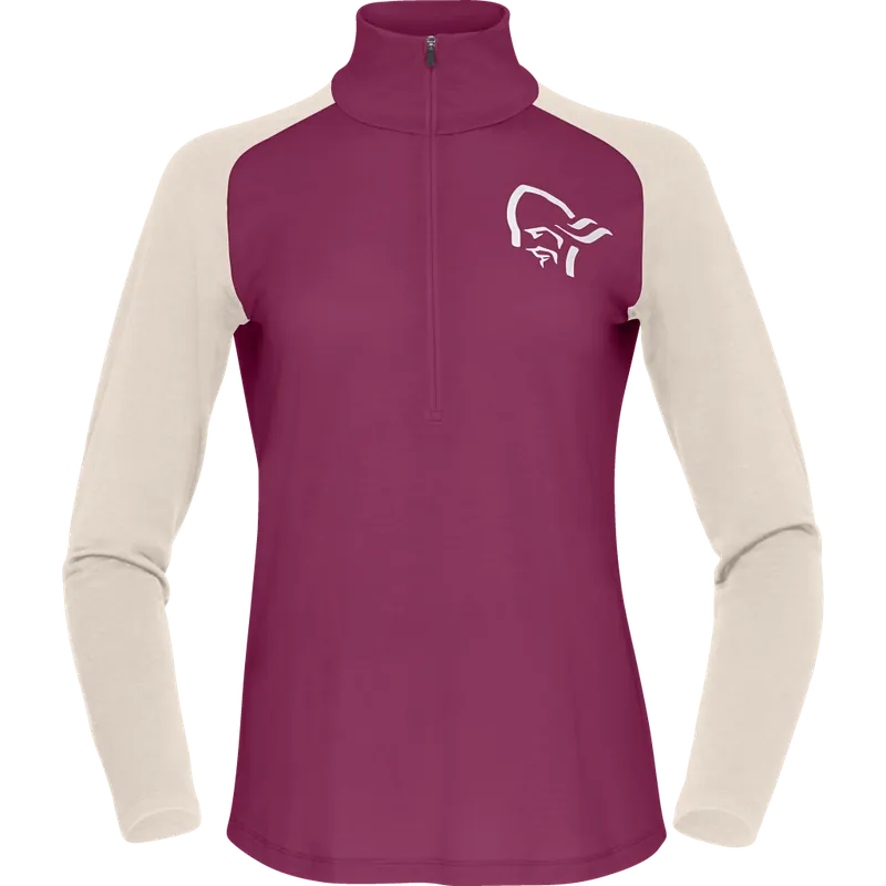 Beställ idag Norr⌀na Women's Femund pureUll Zip Neck Violet Quartz