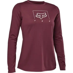 Fox Cykeltröja W Ranger Dr Mid Ls Jersey Darkmaroon Nyhet