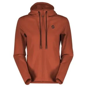 Scott Fritidströja Hoody Dam Tech Zip Earth Red Extra rabatt