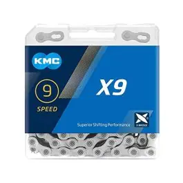 Fri frakt KMC X9 Fahrradkette (114 Glieder | 9-fach | silber) köpa billigt vel