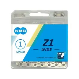 Fri frakt KMC Z1 Wide Fahrradkette (112 Glieder | 1-fach | silber) köpa billigt