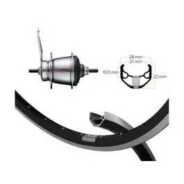 Erbjudande XLC Bakhjul 28x1.75 RB.-Nav Shimano 7f 36L (Ryde ZAC 421 | svarta 2.0