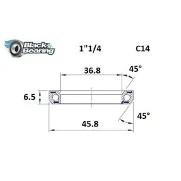 Beställ nu Svart Lager Steuersatzlager (36.8x45.8x6.5mm | 45 /45) köpa billigt