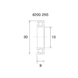 Billig Svart Lager B3 (10x30x9mm) köpa billigt