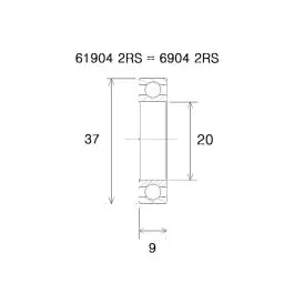 Begränsat erbjudande Black Bearing B5 Lager (20x37x9mm) köpa billigt