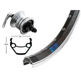 Rabatt BikeParts Vorderrrad Exal ZX 19 (28" | DH3N72AL | IS-6)