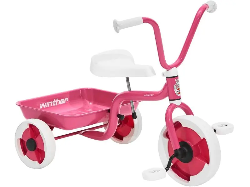 Kampanj Winther Trehjuling Cykel m. Tiplad, Pink