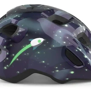 MET Hooray Mips Barnhjälm med grönt spänne, Space Outlet